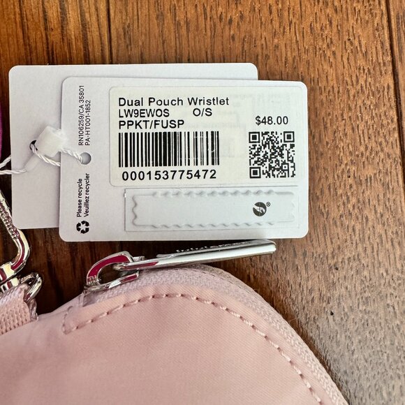 NWT Lululemon Dual Pouch Wristlet - POW Pink Tone/Flush Pink